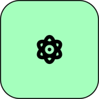 Science Committee icon. Black atom silhouette on pastel green background. Science Committee icon. Black atom silhouette on pastel green background.