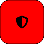 Security Council icon. Black shield silhouette on red background. Security Council icon. Black shield silhouette on red background.