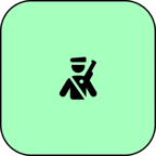 Conflict Resolution Committee icon. Black silhouette of a soldier on a pastel green background.