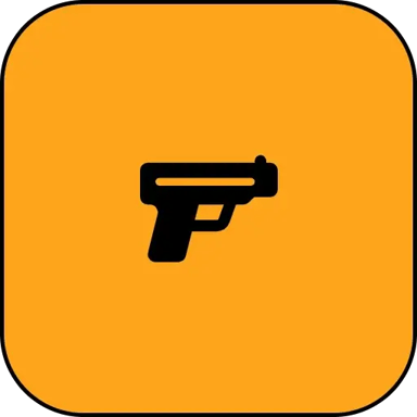 DISEC Committee icon. Black silhouette of a gun on an orange background.