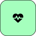 SOCHUM Committee icon. Black heart beat silhouette on light green background.